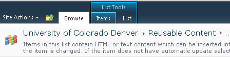 list tools ribbon