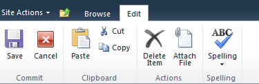 Edit Responses List Item Menu Bar