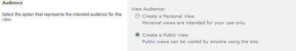 Create Form View Audience