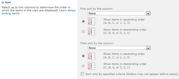 Create Form View Sort